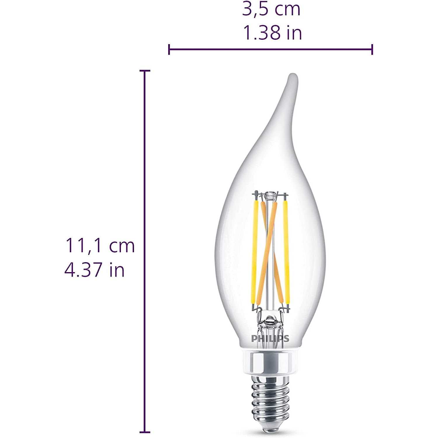 Philips Ultra Definition BA11 Candelabra LED Decorative Light Bulb - Image 3