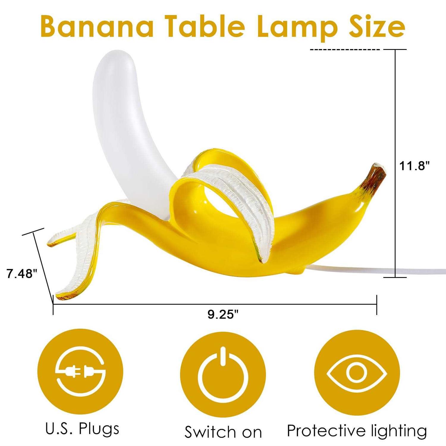 MAYOLA Modern Banana Table Lamp Desk Lamp,Led Niht Light Resin Banana Lighting Fixture for Living Room - Image 3