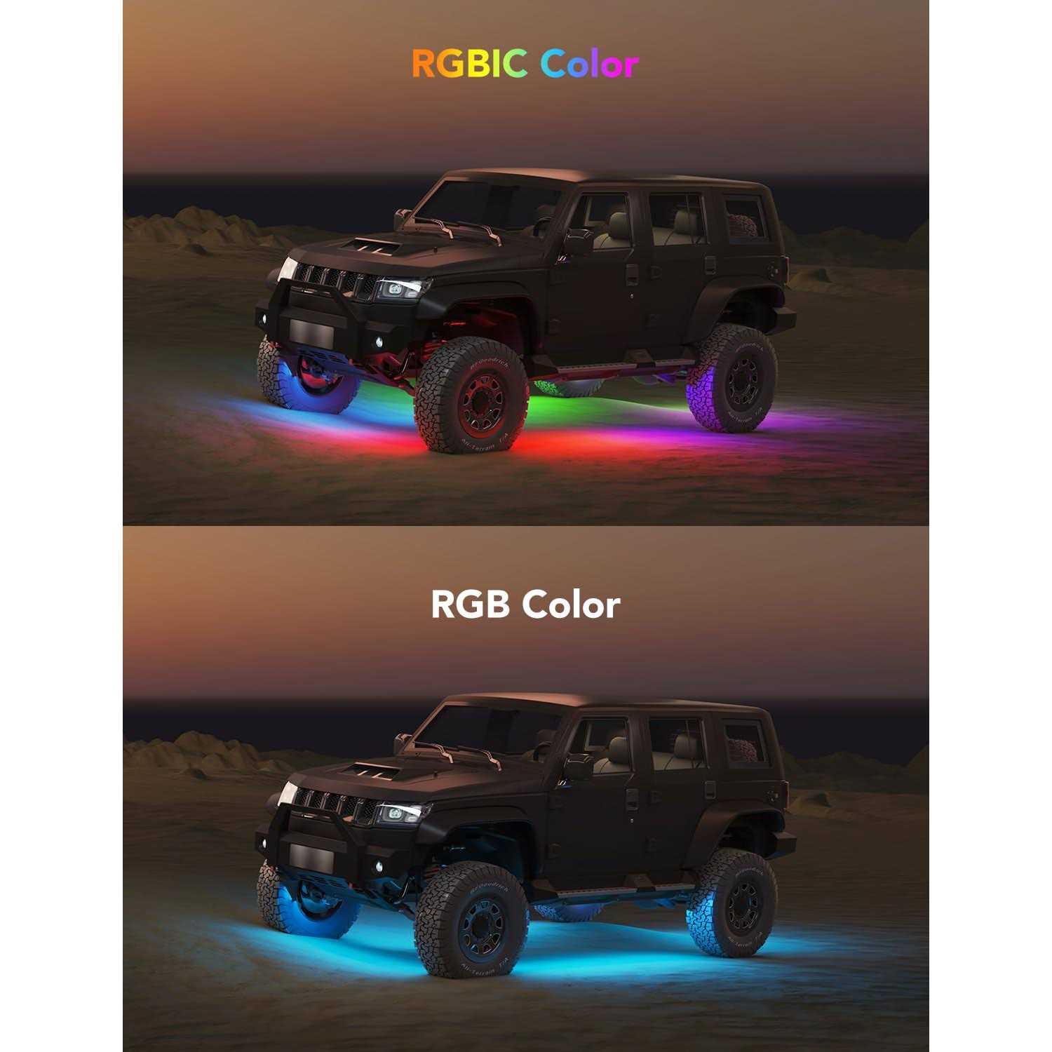 Govee Car Underglow Lights, 8 pcs Rgbic Under Car Lights with 16 Million Colors and 45 Scene Modes - Image 4