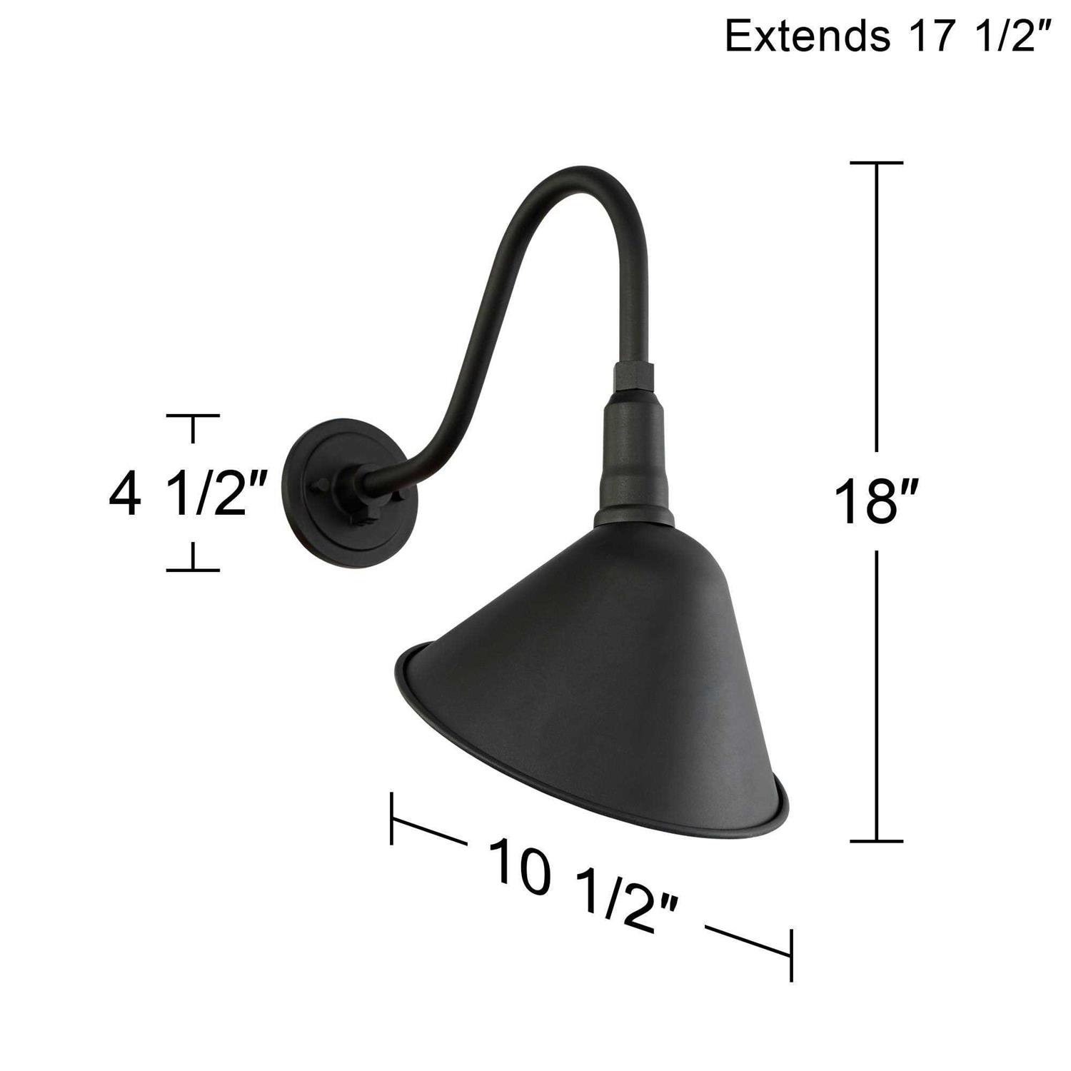 Franklin Iron Works Neihart Rustic Farmhouse Outdoor Barn Light Fixture Black Curving Gooseneck 18 for Post Exterior Barn Deck House Porch Yard Patio - Image 4