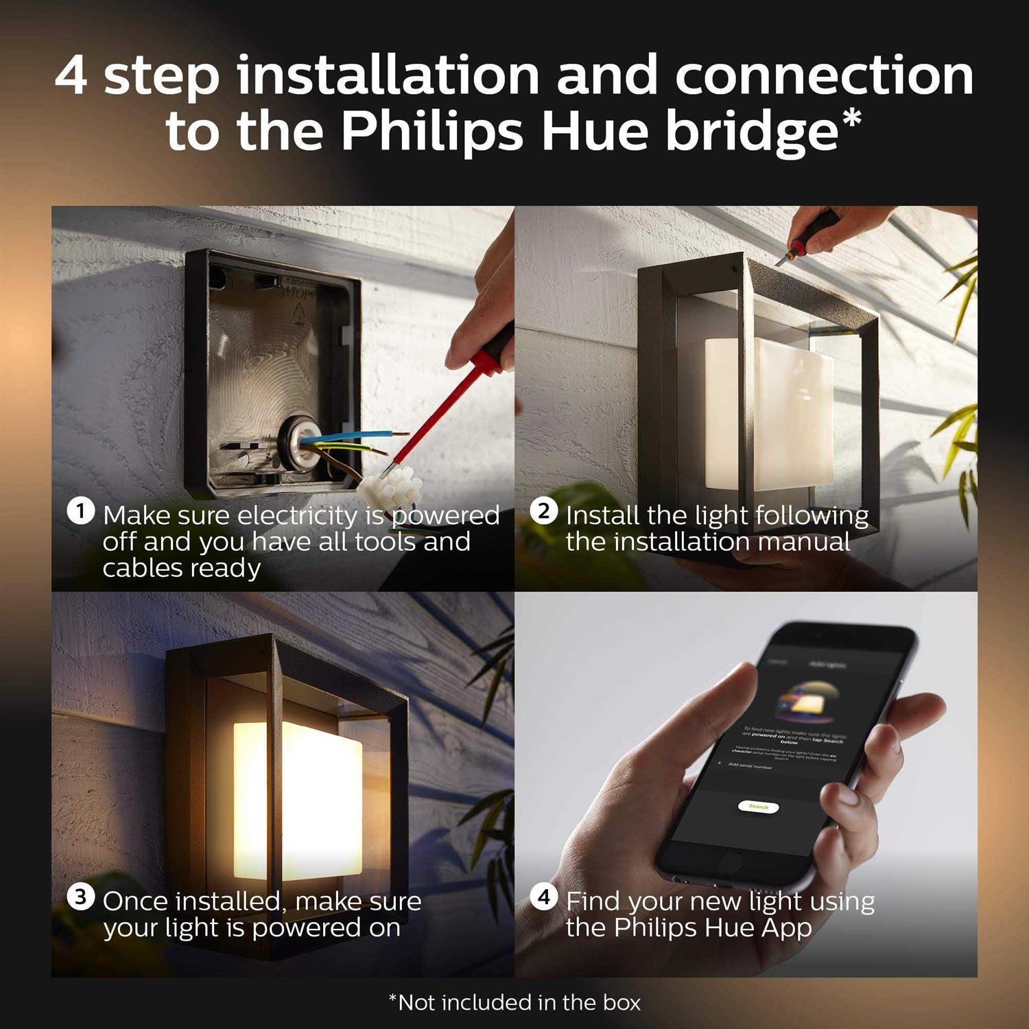 Philips Hue White and Color Ambiance Econic Outdoor Wall Light - Image 5
