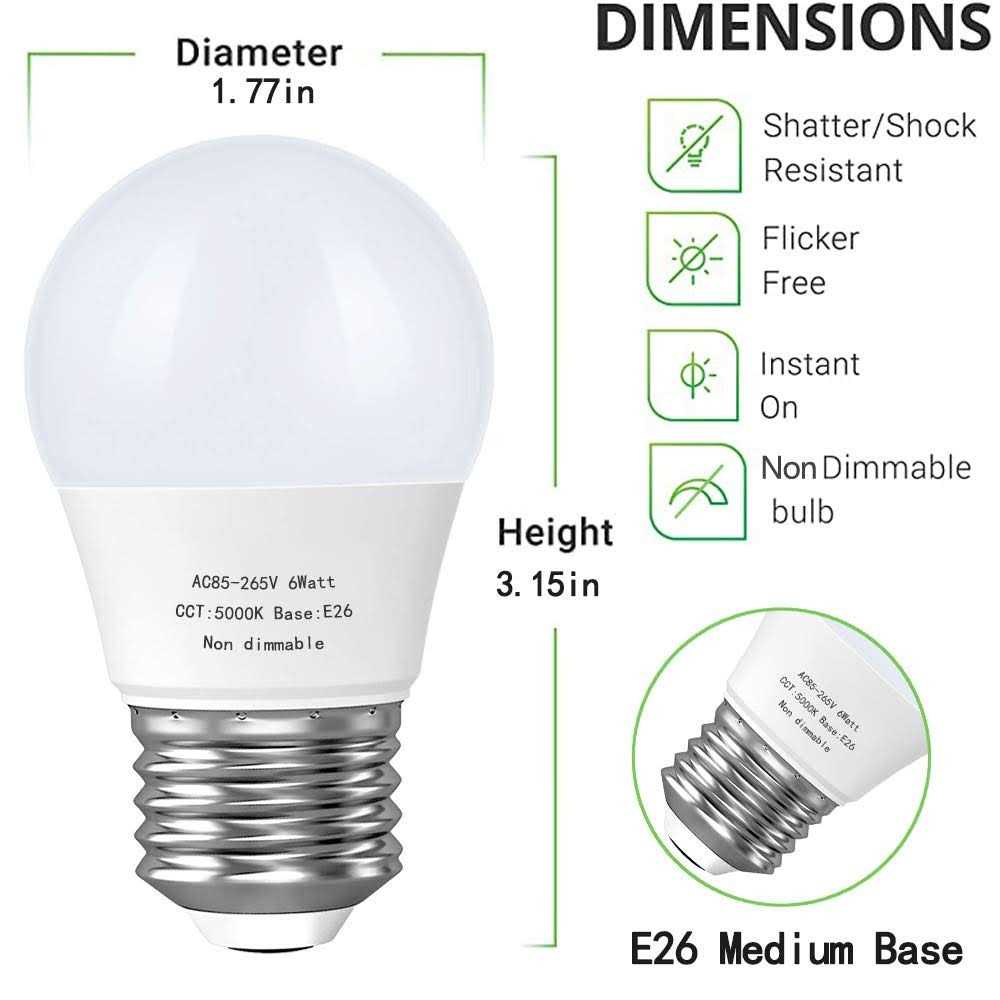 GOSCHE 6w A15 Led 60 watt equivalent Light Bulb - Image 4