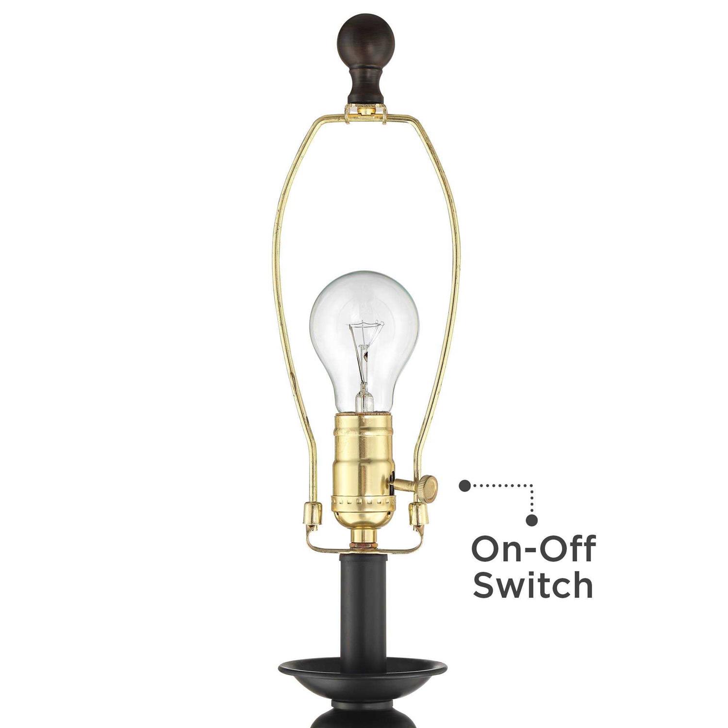 Franklin Iron Works Annie Rustic Floor Lamp Standing 63 Tall Bronze Iron Scroll Cream Hardback Drum Shade for Living Room Bedroom Office House Home - Image 5