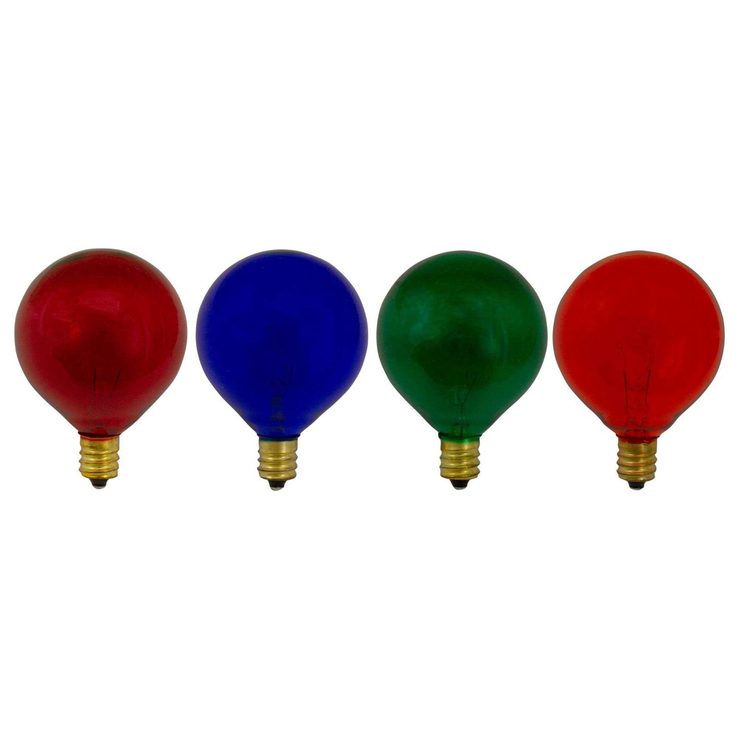 Northlight Pack of 4 Transparent Multi-Color G50 Globe Christmas Replacement Bulbs - Image 3