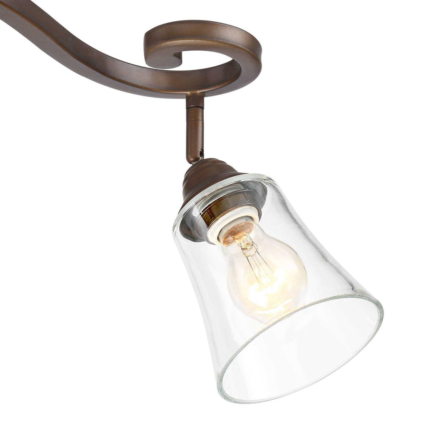 Pro Track Myrna 4-Head Ceiling or Wall Track Light Fixture Kit Directional Bronze Finish Glass Modern Scroll Kitchen 43 1/2 inch Wide - Image 5