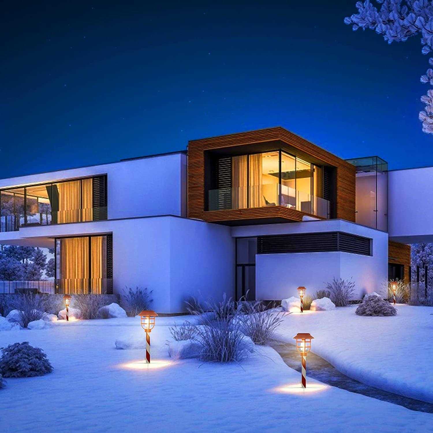 Outable Christmas Solar Pathway Lights Outdoor Waterproof Garden Led - Image 5