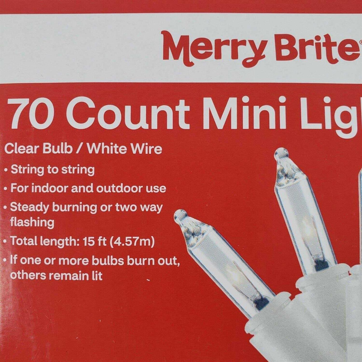 Merry Brite Mini Lights-Clear Bulb - Image 3
