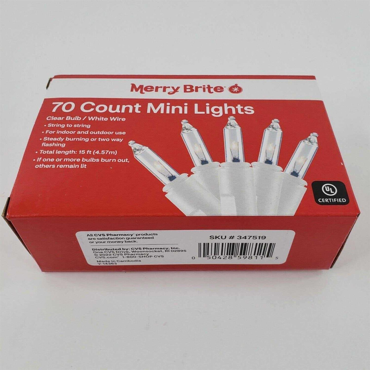 Merry Brite Mini Lights-Clear Bulb - Image 4
