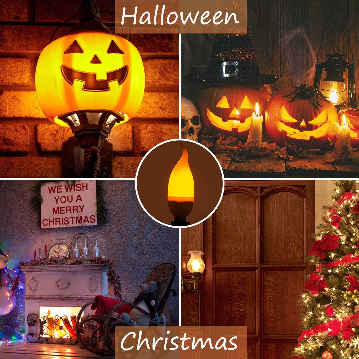 ohlgt E12 Flame Bulbs 3 Mode LED Candelabra Flame Light Bulb 1.2 Watt Warm White Chandelier Flame Bulbs,1800k Candle Light Bulbs - Image 5