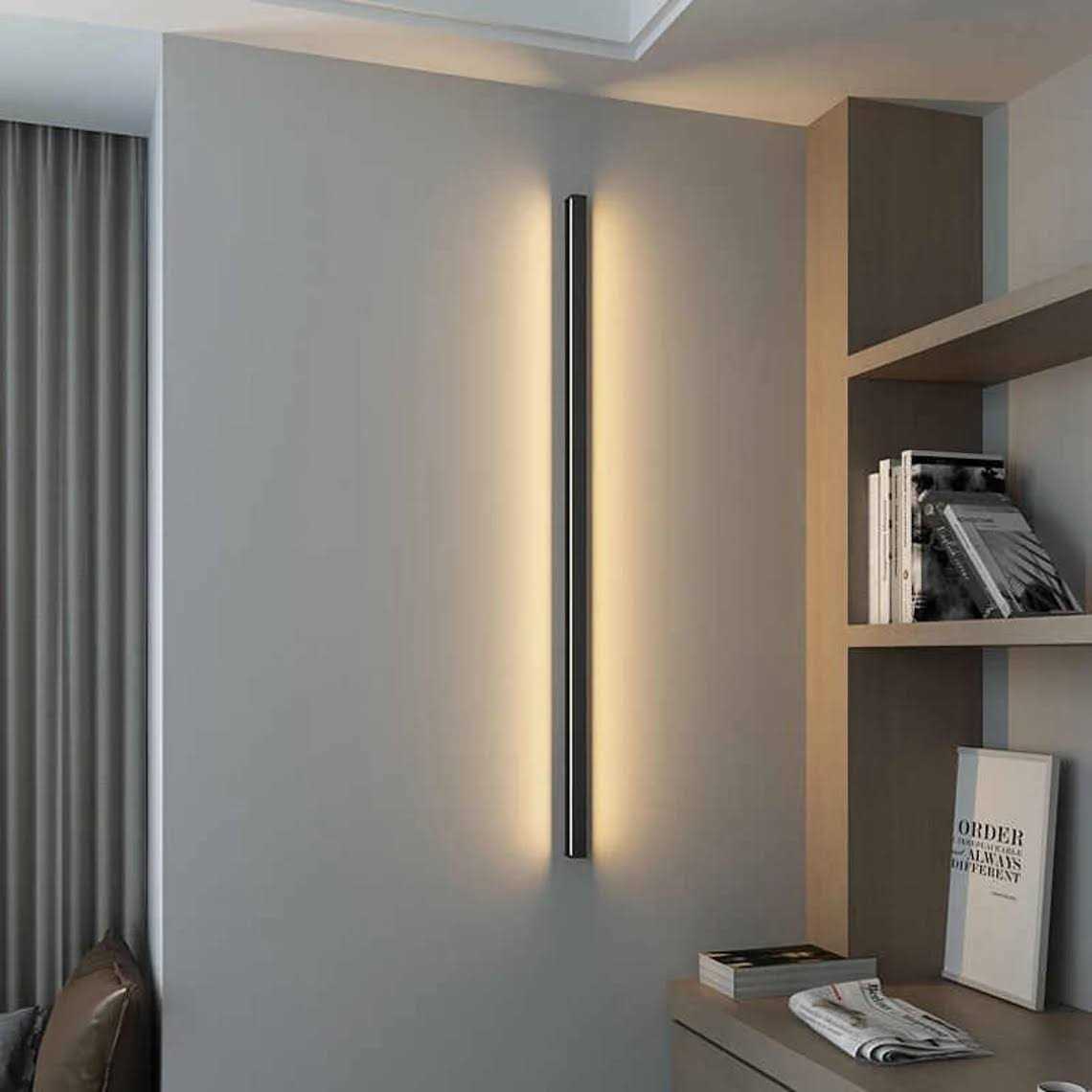 Minimalist Linear LED White/Black Wall Lamp Modern Ambient Atmosphere Lighting Works W/ Alexa - Image 5