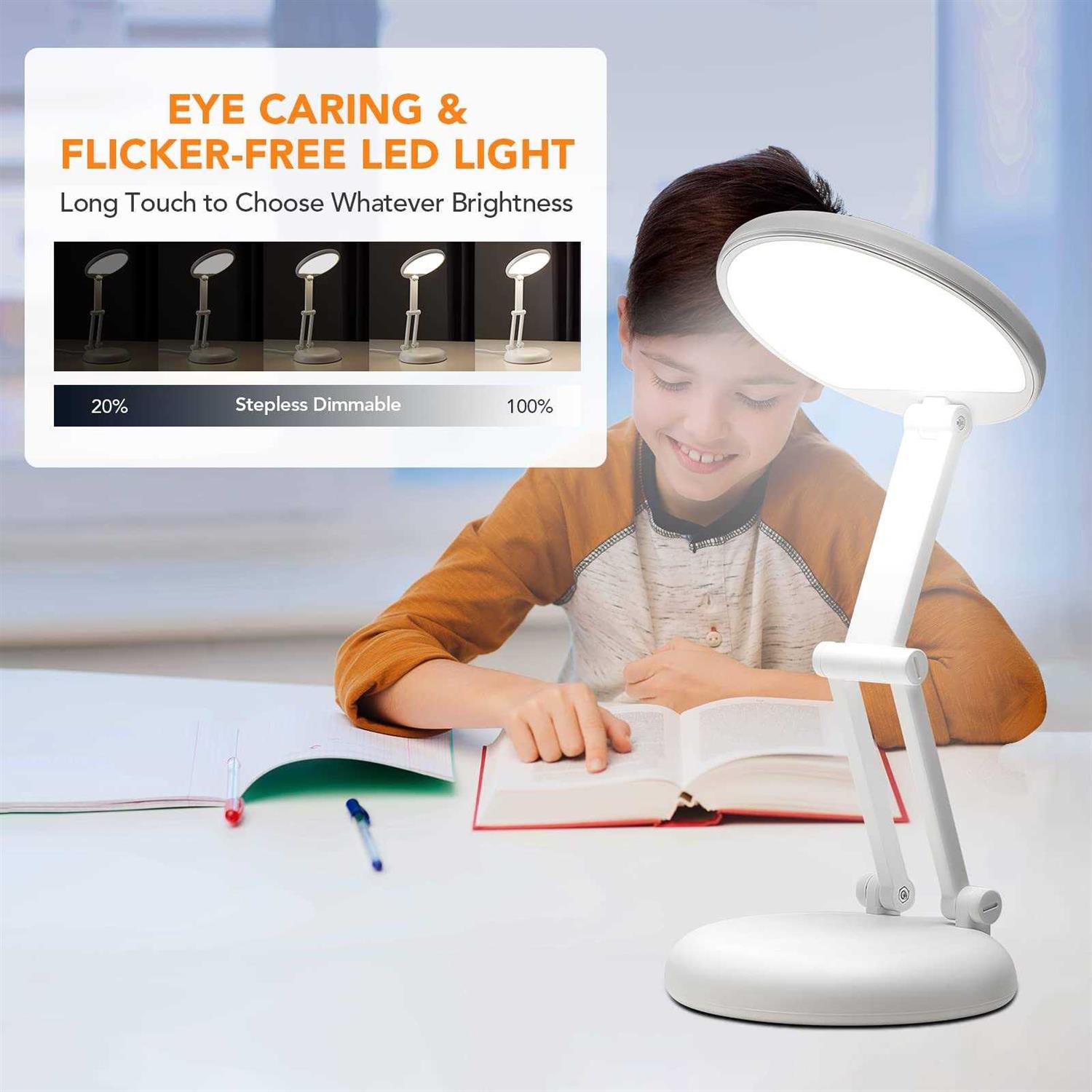 One Fire Battery Operated Lamp Small Desk Lamp Foldable & Portable Light,8 Brightness Rechargeable Lamp Wireless Lamp Mini Lamp,Dimmable Battery - Image 4