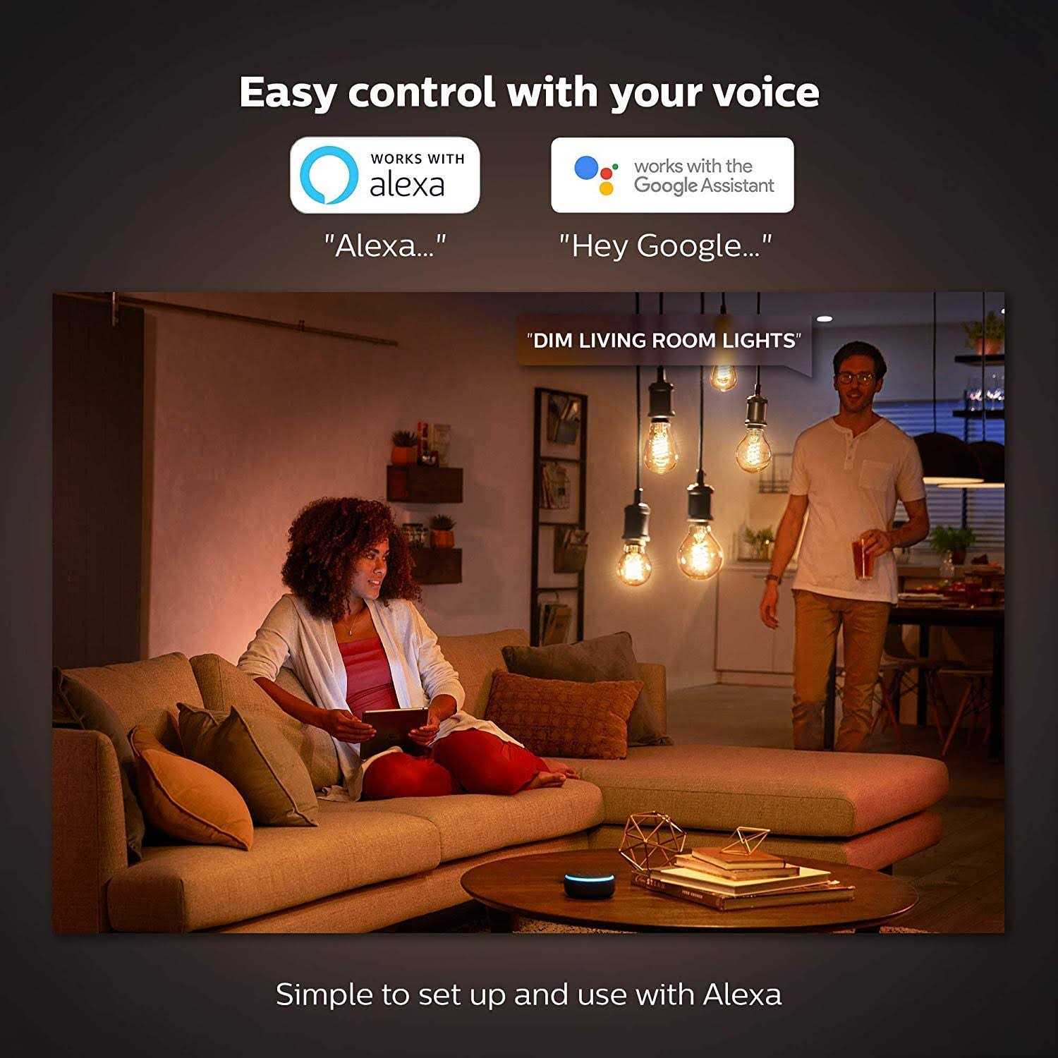 Philips Hue Smart G40 Filament LED Bulb White Ambiance Warm-to-Cool White - Image 3