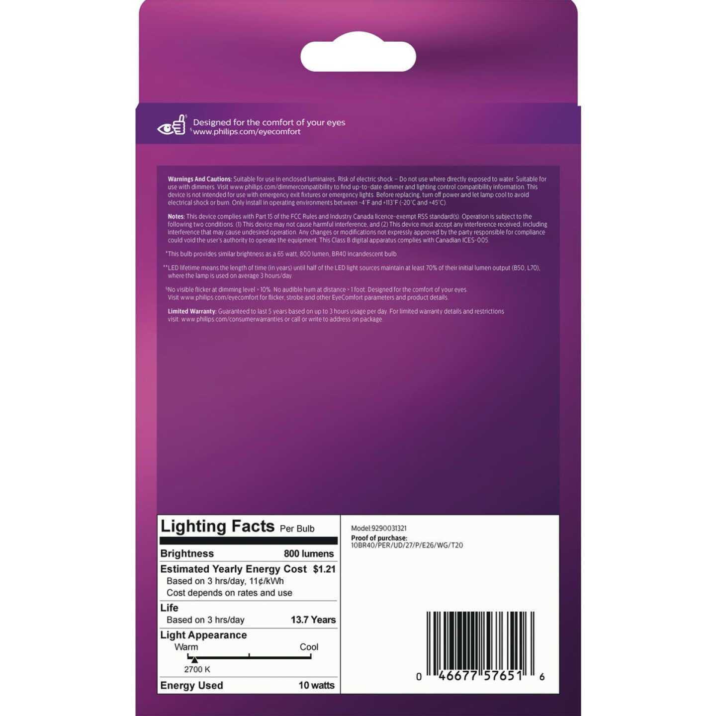 Philips Ultra Definition BR40 E26 Medium LED Floodlight Bulb Soft White - Image 4
