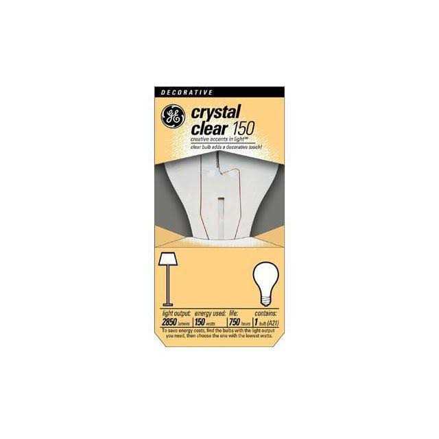GE Crystal Clear Light Bulb, Decorative, 150 Watts - Image 4