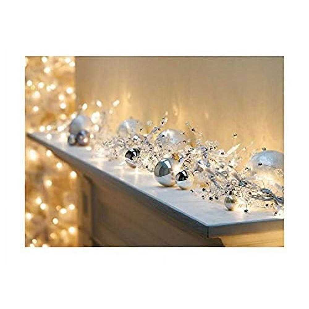 Ge 9 ft Glitter Gem Garland Christmas Holiday Decoration Lights with 100 Constant On Clear Bright Indoor Lights - Image 3