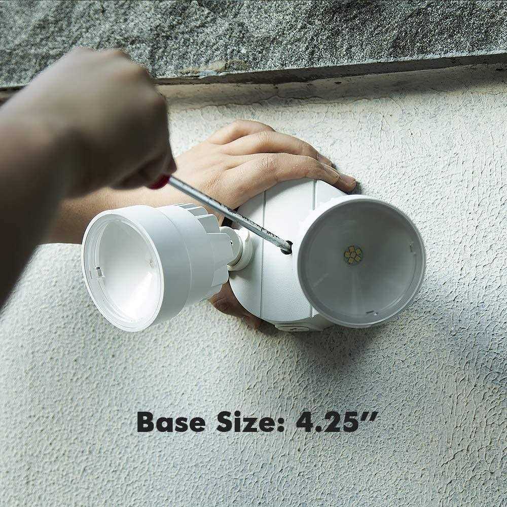 LUTEC 2 Light White Outdoor Integrated LED Wall Mount Flood Light P6221W - Image 4