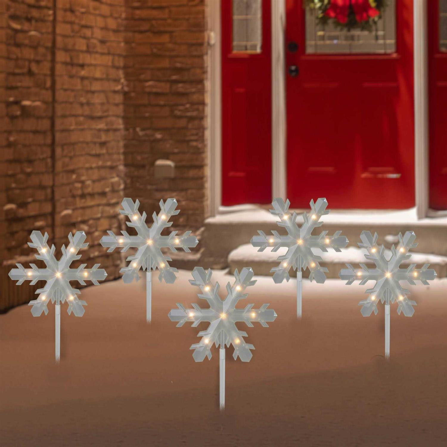 Northlight 5ct Snowflake Christmas Pathway Marker Lawn Stakes - Image 3
