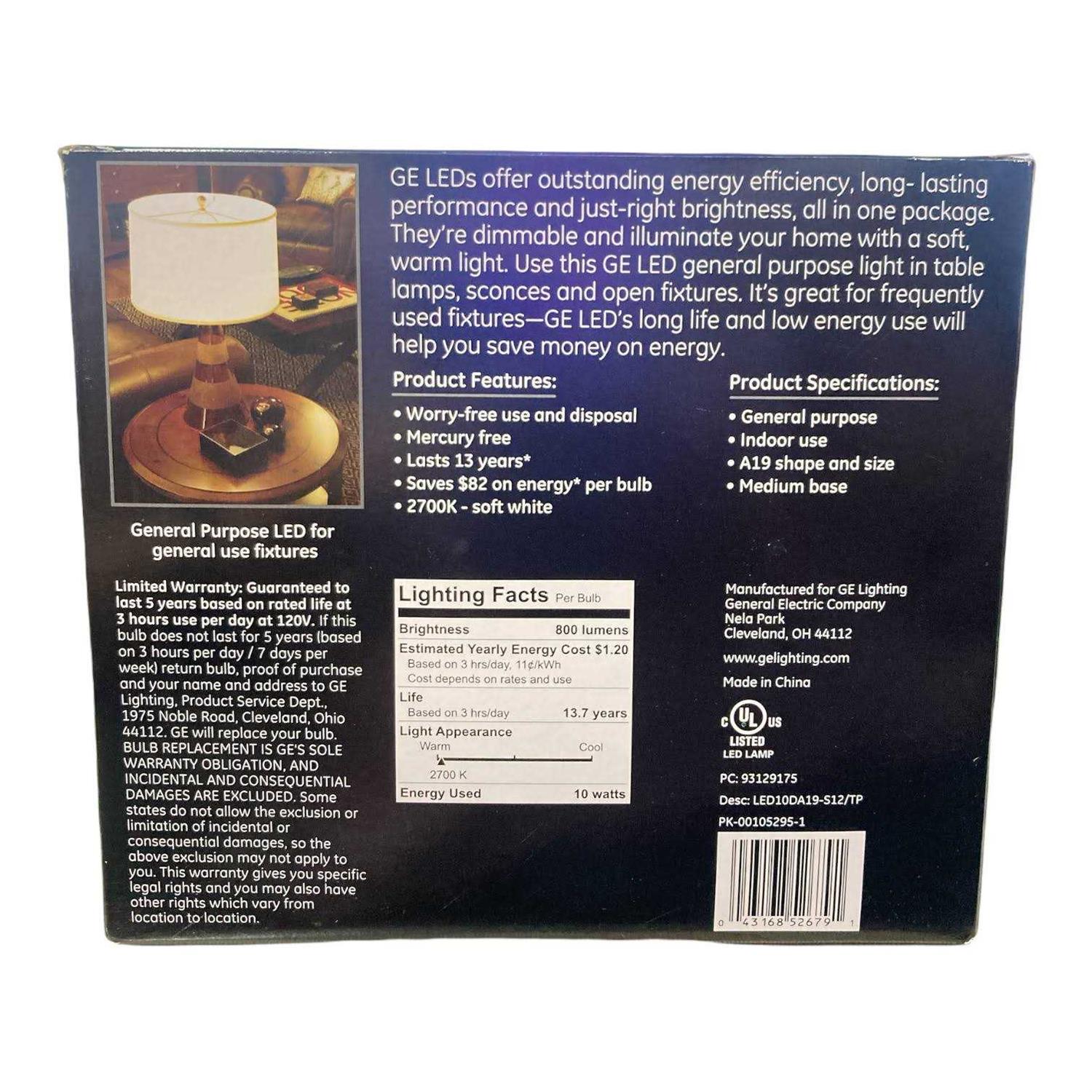 GE Soft White 60 Watt Replacement LED Light Bulbs - Image 5