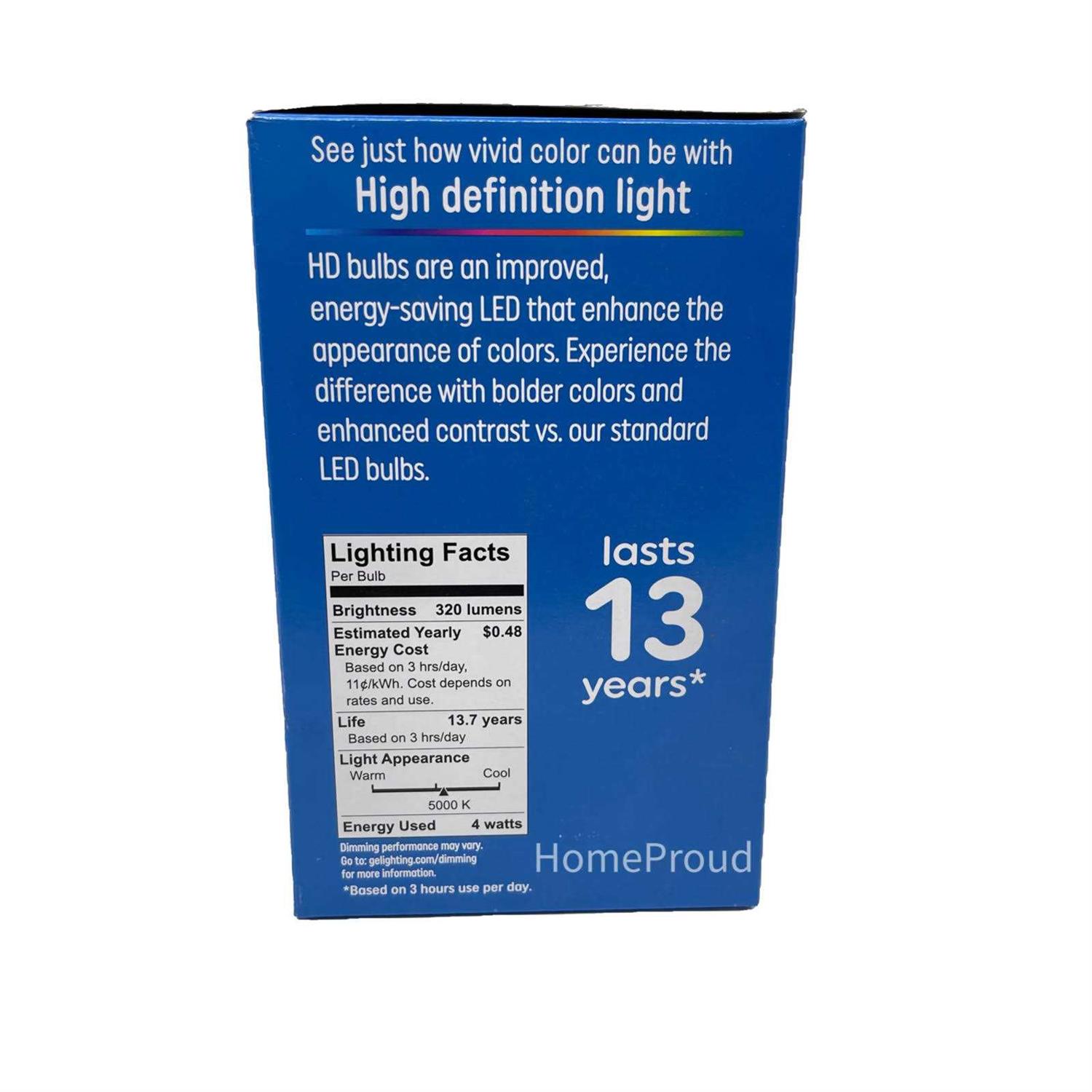 GE Refresh HD Daylight 40W Eqv. LED Decorative Small Base Light Bulb - Image 5