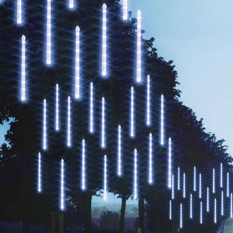 Funpeny Meteor Shower Rain Lights 288 LED Christmas Lights Icicle Snow Falling Christmas Lights Outdoor Raindrop Lights - Image 4