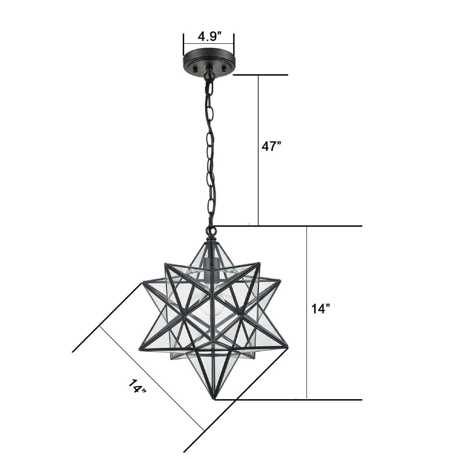 Moravian Star Pendant Light Glass Hanging Star Lights Chain - Image 4