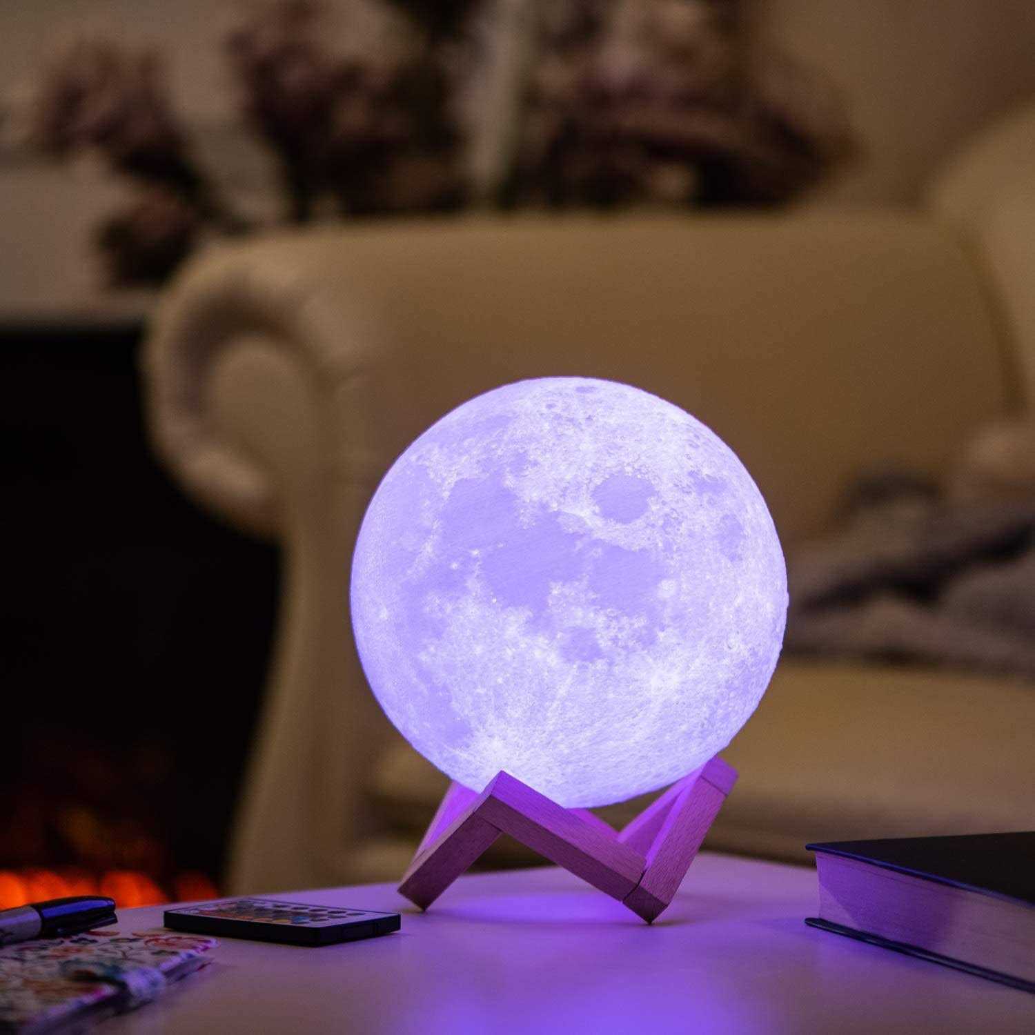 Mind-Glowing 3D Moon Lamp Rechargeable Night Light with 16 Colors - Image 3