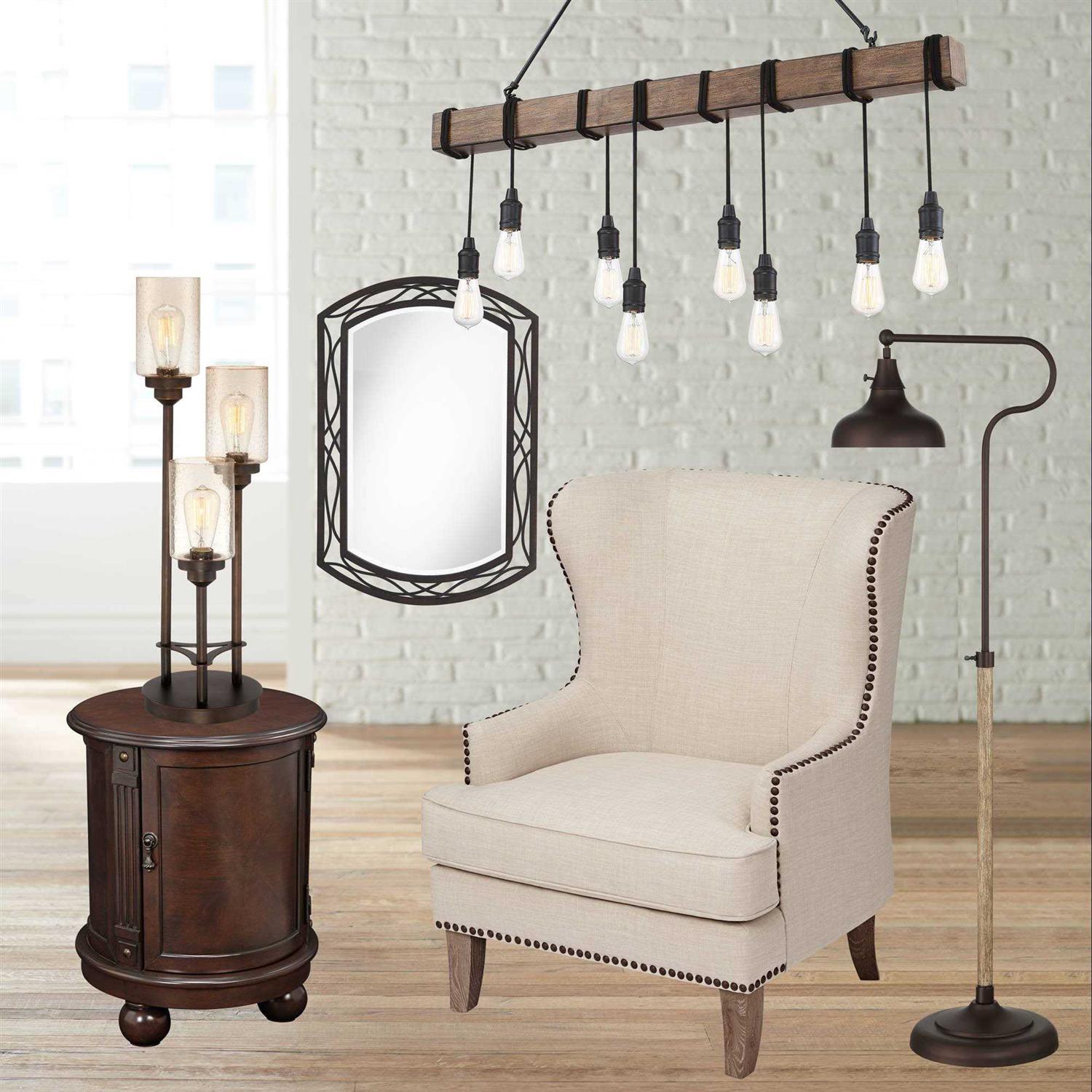 Franklin Iron Works Libby Rustic Farmhouse Table Lamp 30 Tall Bronze Metal LED Amber Seeded Glass Shade for Bedroom Living Room Bedside Nightstand - Image 4