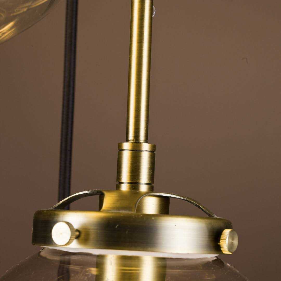 Modern Staircase Clear Globe Bubble Glass Linear Chandelier 5-Lights Brass Pendant Light Corrigan Studio - Image 4