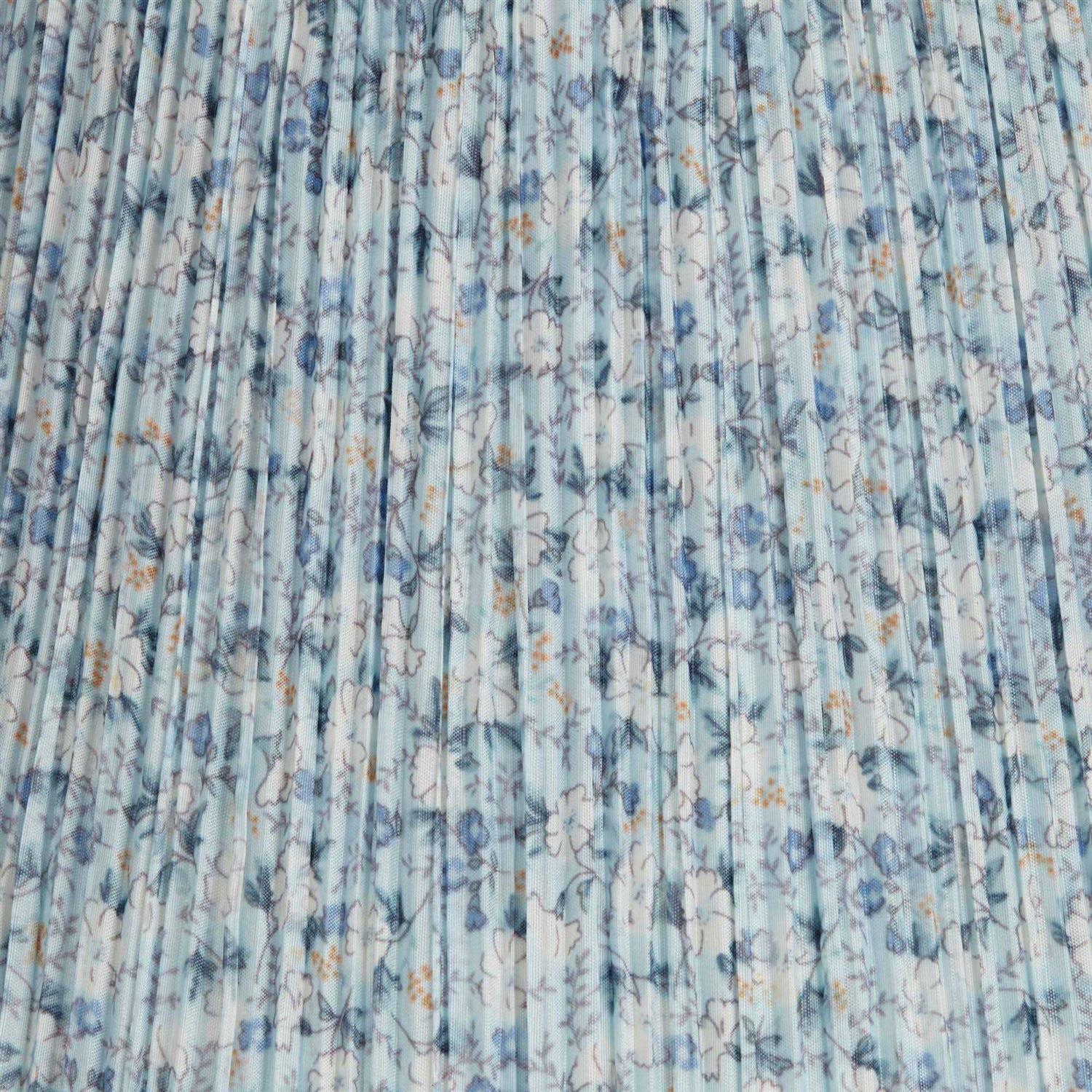 Springcrest Set of 2 Pleat Empire Print Lamp Shades Blue Floral Medium 8 inch Top x 13 inch Bottom x 10.75 inch High Spider Harp and Finial 671X7 - Image 3