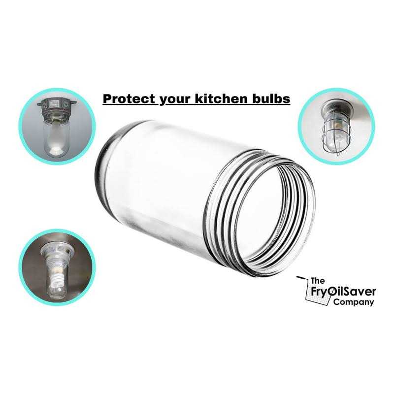 THE FRYOILSAVER COMPANY Glass Light Cover Safety Globe Guard for Kitchen Hood Light Bulb Cover - Image 5