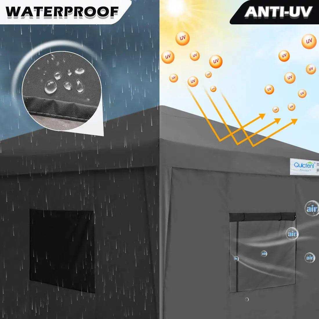 Quictent EZ Pop Up Canopy Party Tent Gazebo Sidewalls and Mesh Windows Waterproof - Image 3