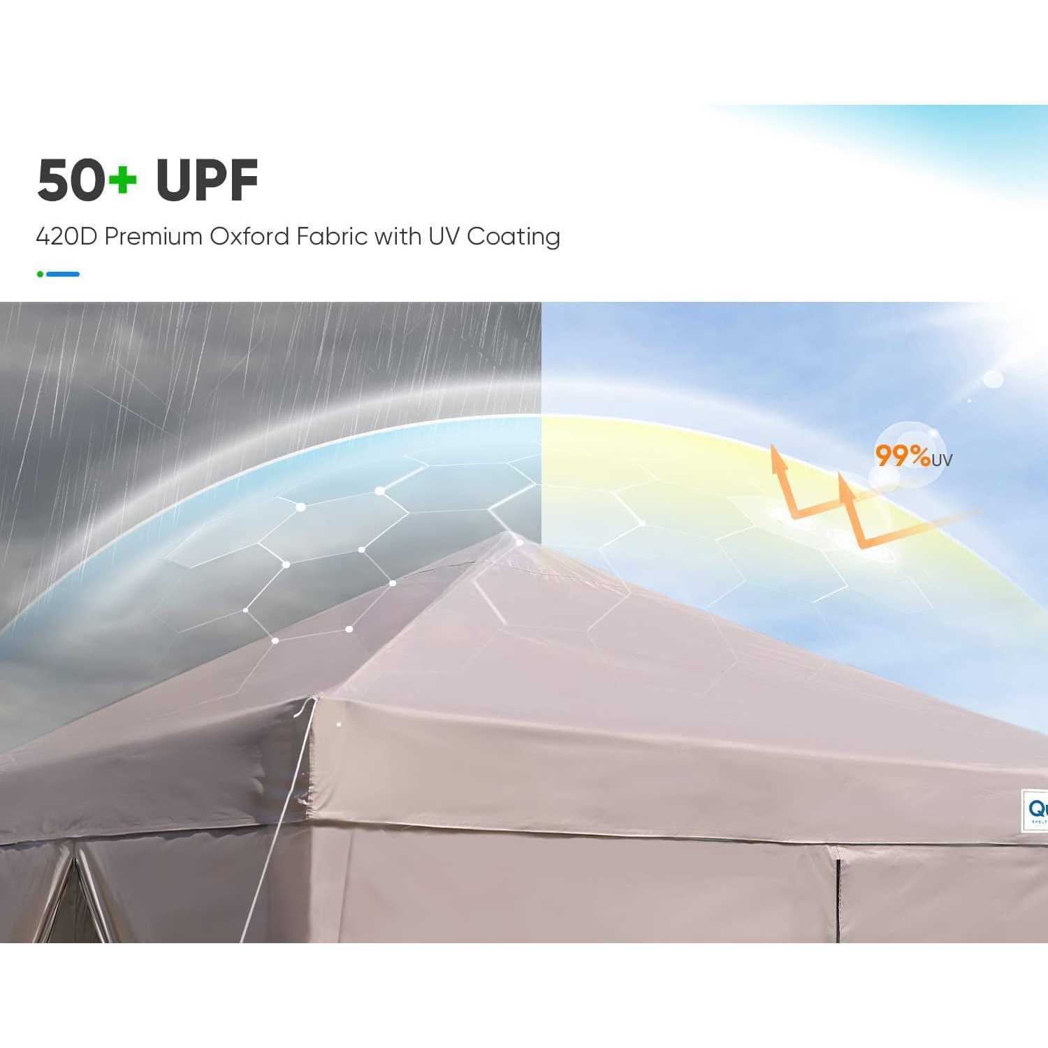 Quictent EZ Pop Up Canopy Party Tent Gazebo Sidewalls and Mesh Windows Waterproof - Image 4
