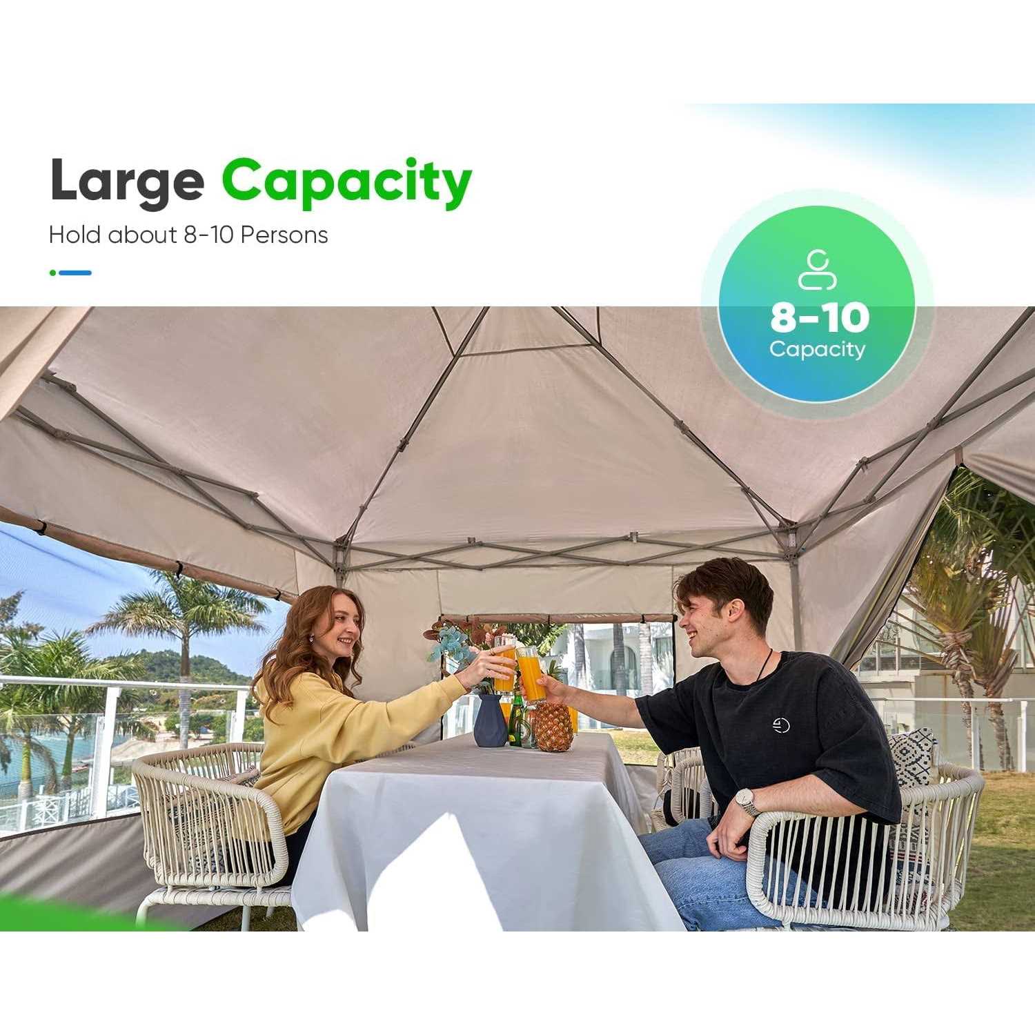 Quictent EZ Pop Up Canopy Party Tent Gazebo Sidewalls and Mesh Windows Waterproof - Image 5
