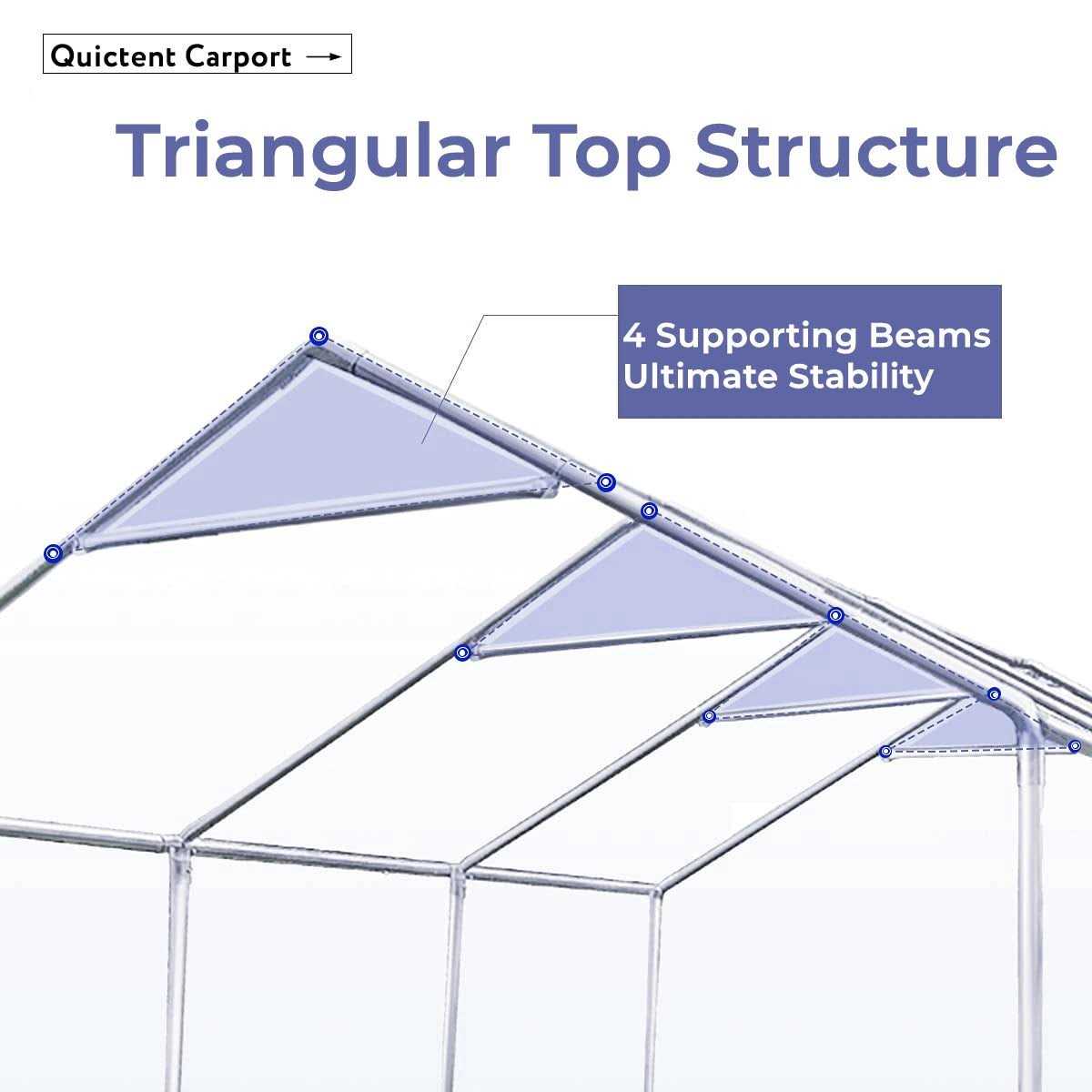 Quictent 20' x 13' Heavy Duty Car Shelter - Image 5