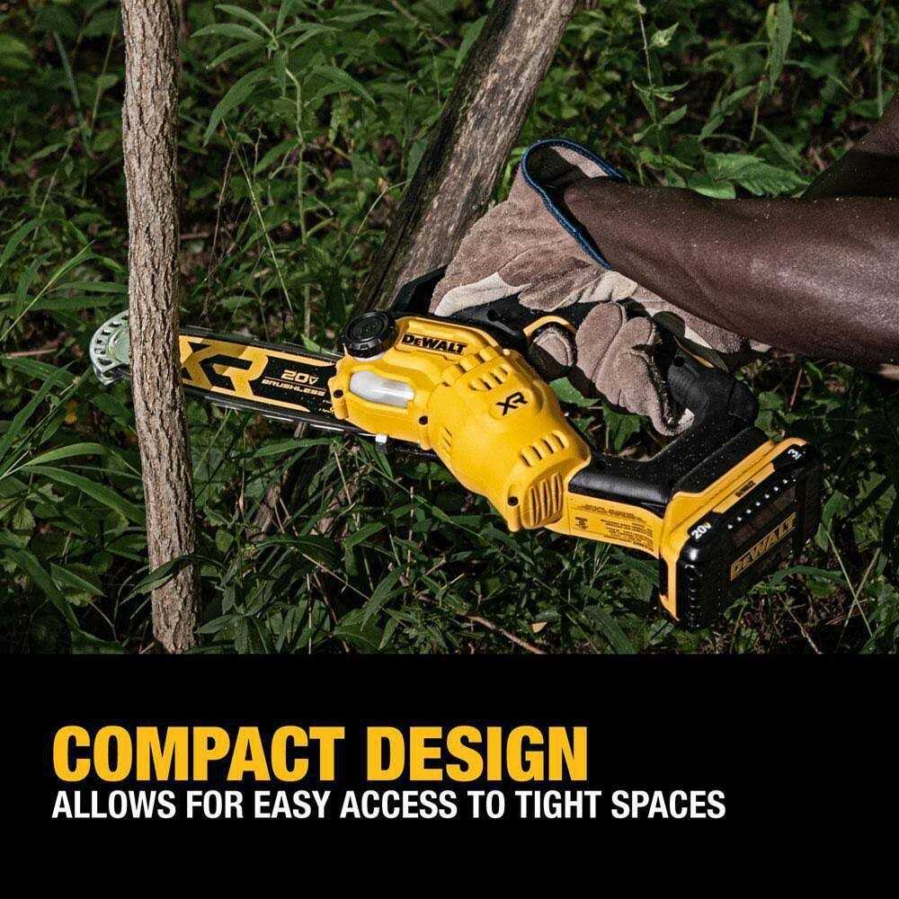DEWALT 20V MAX 8-in. Brushless Cordless Pruning Chainsaw Kit DCCS623L1 - Image 5