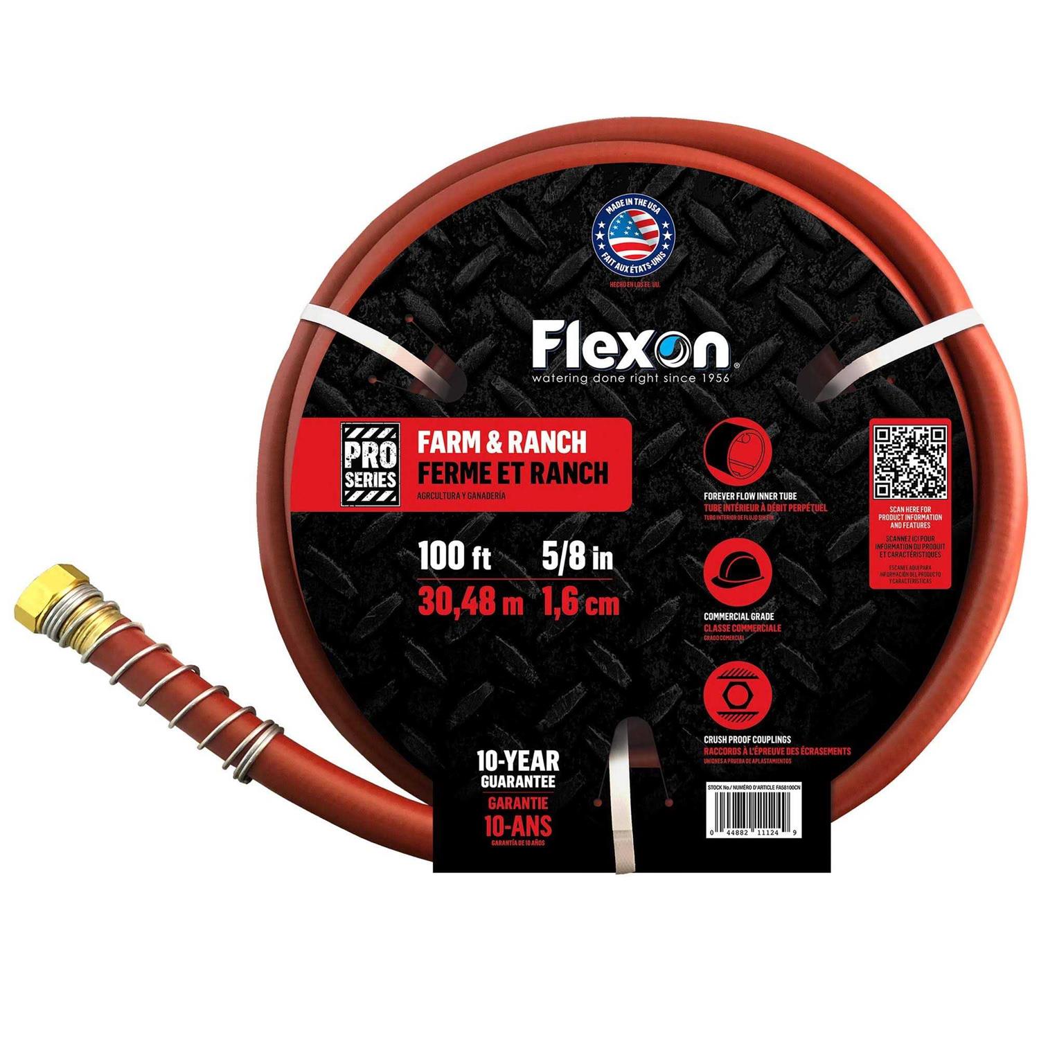 Flexon 5/8 x 100ft Farm & Ranch Garden Hose FA59100CN/FA58110 - Image 3