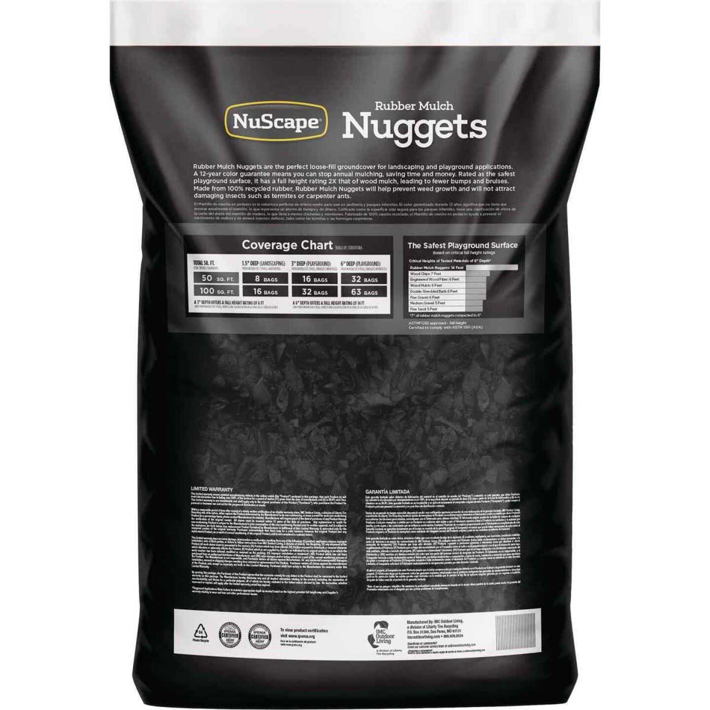 NuScape Black 0.8 cu. ft. Rubber Mulch Nuggets - Image 3