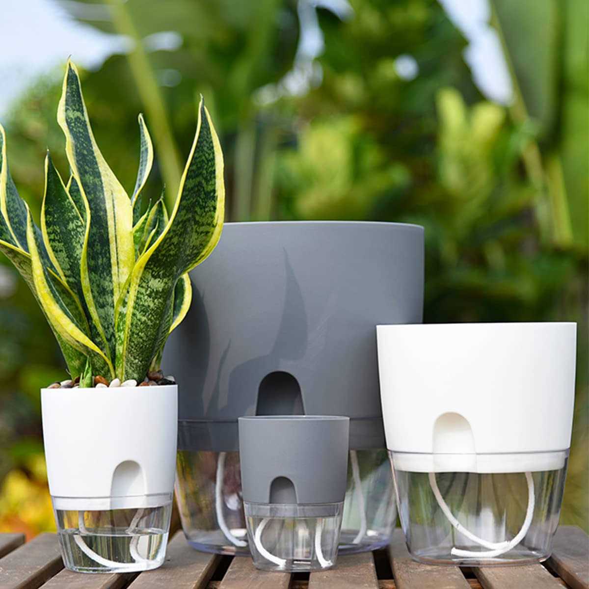 Planterhoma Self Watering Pots for Indoor Plants Flower Pots Outdoor Self Watering Planter - Image 4