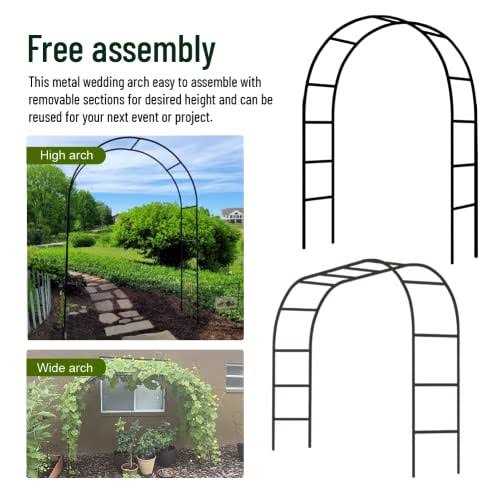 Newsmarts 79ft Metal Garden Arch Army Green Garden Arbor for Climbing Plant Outdoor Wedding Party - Image 5