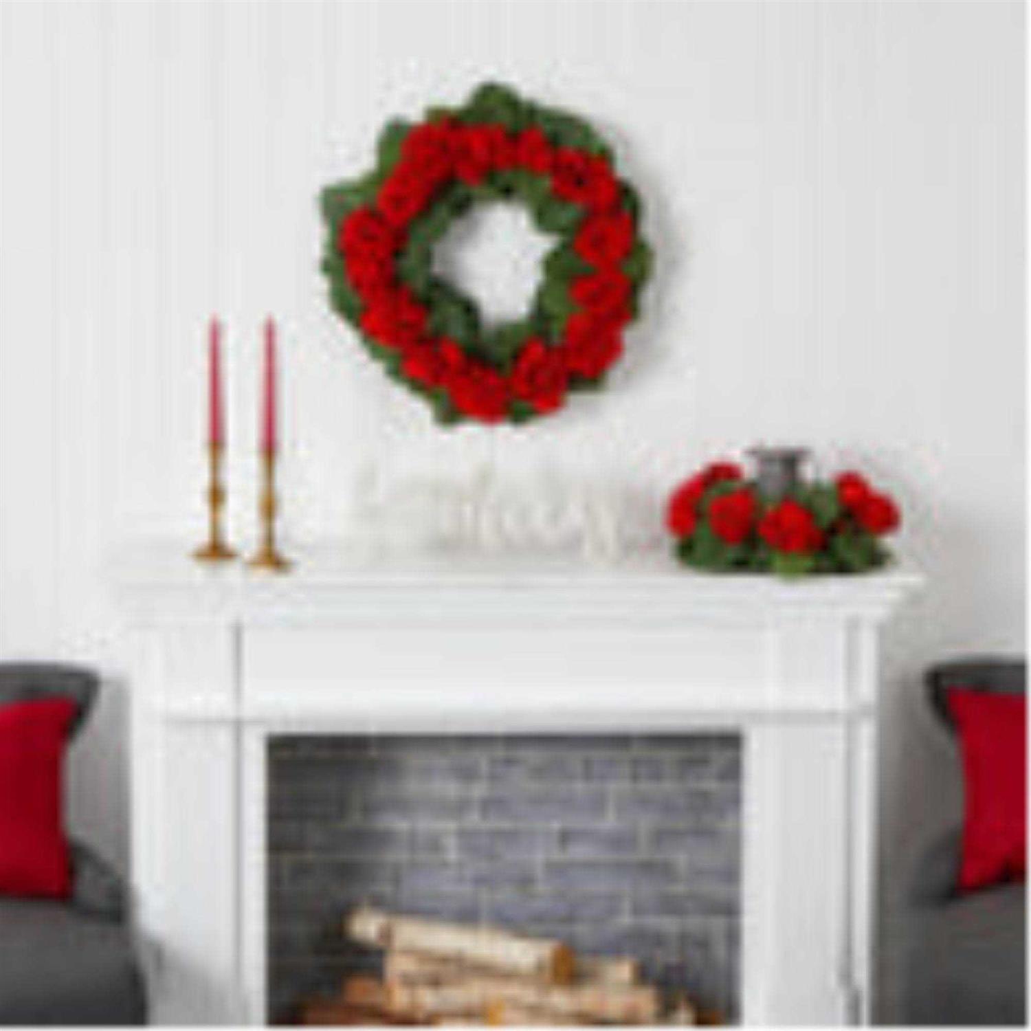 Nearly Natural Tuscan Ceramic Green Scroll Planter - Image 4