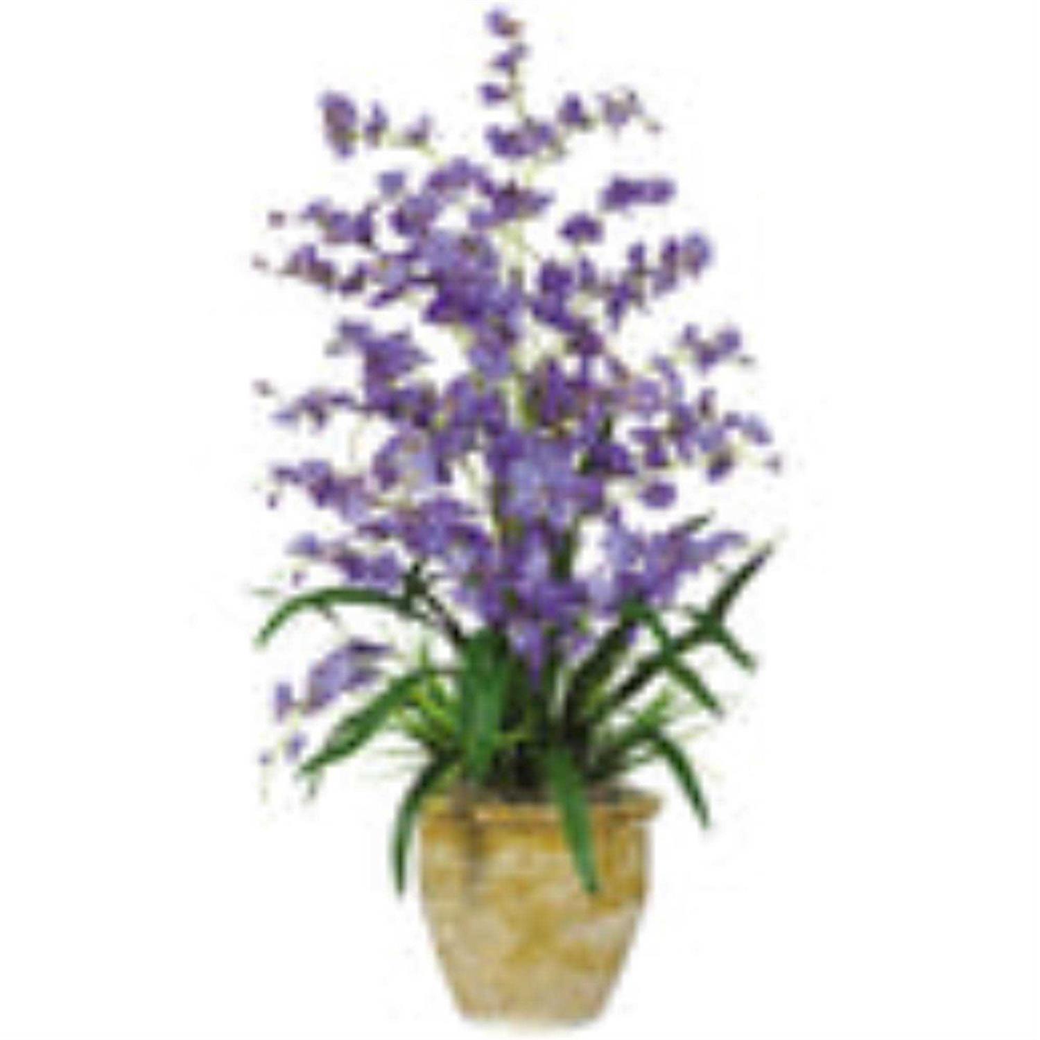 Nearly Natural Tuscan Ceramic Green Scroll Planter - Image 4