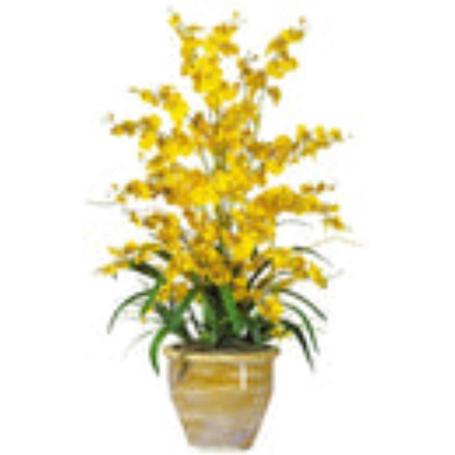 Nearly Natural Tuscan Ceramic Green Scroll Planter - Image 5