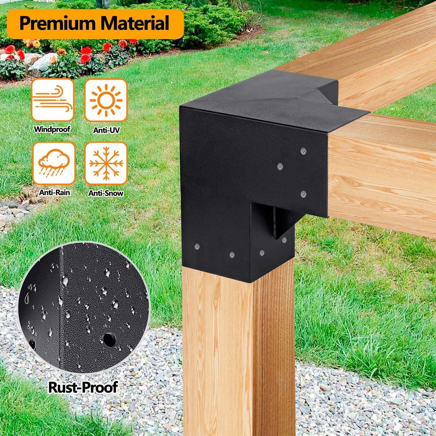 Neorexon Pergola Kit Elevated Wood Stand Kit Woodwork For 4x 4 - Image 3