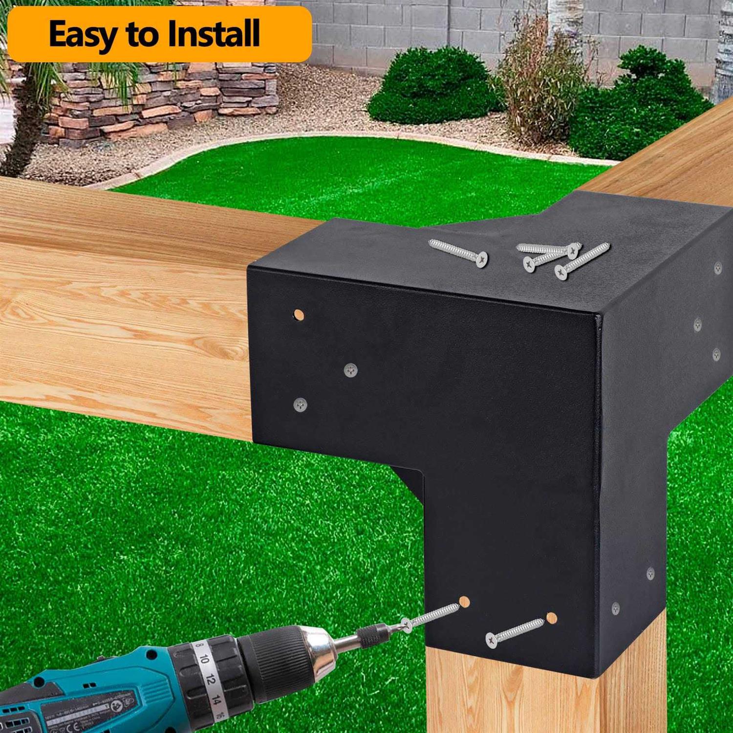 Neorexon Pergola Kit Elevated Wood Stand Kit Woodwork For 4x 4 - Image 4