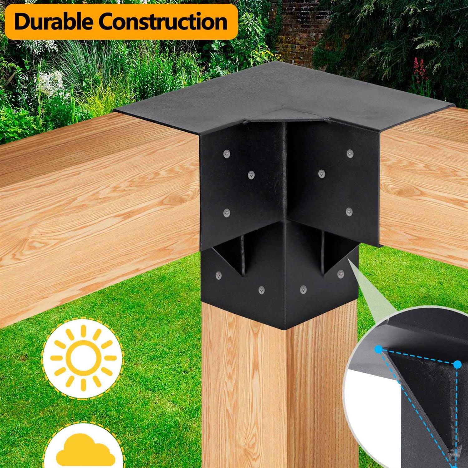 Neorexon Pergola Kit Elevated Wood Stand Kit Woodwork For 4x 4 - Image 5