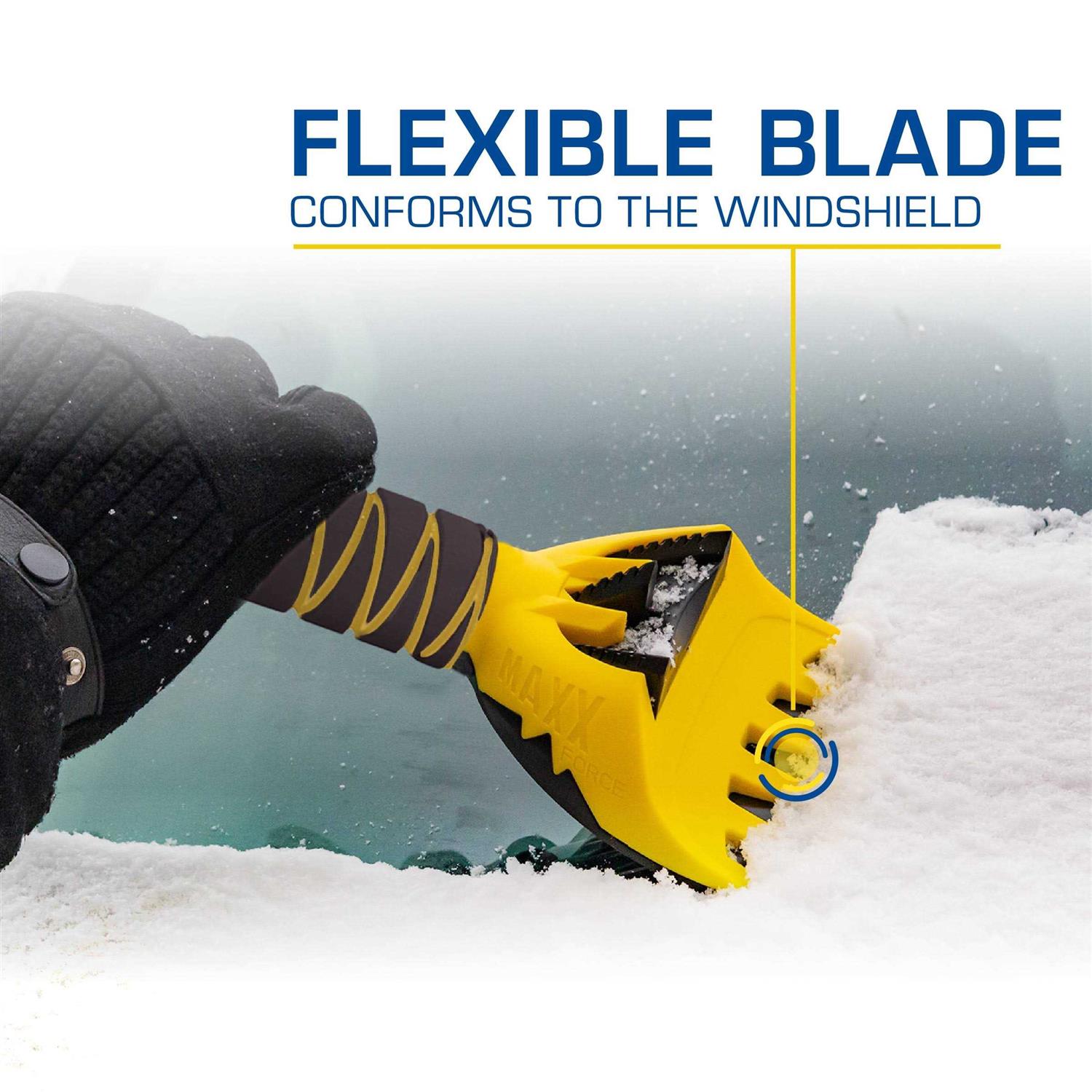 Rain-x 61 inch Extendable Car Snow Broom and Ice Scraper Tool, Black and - Image 3