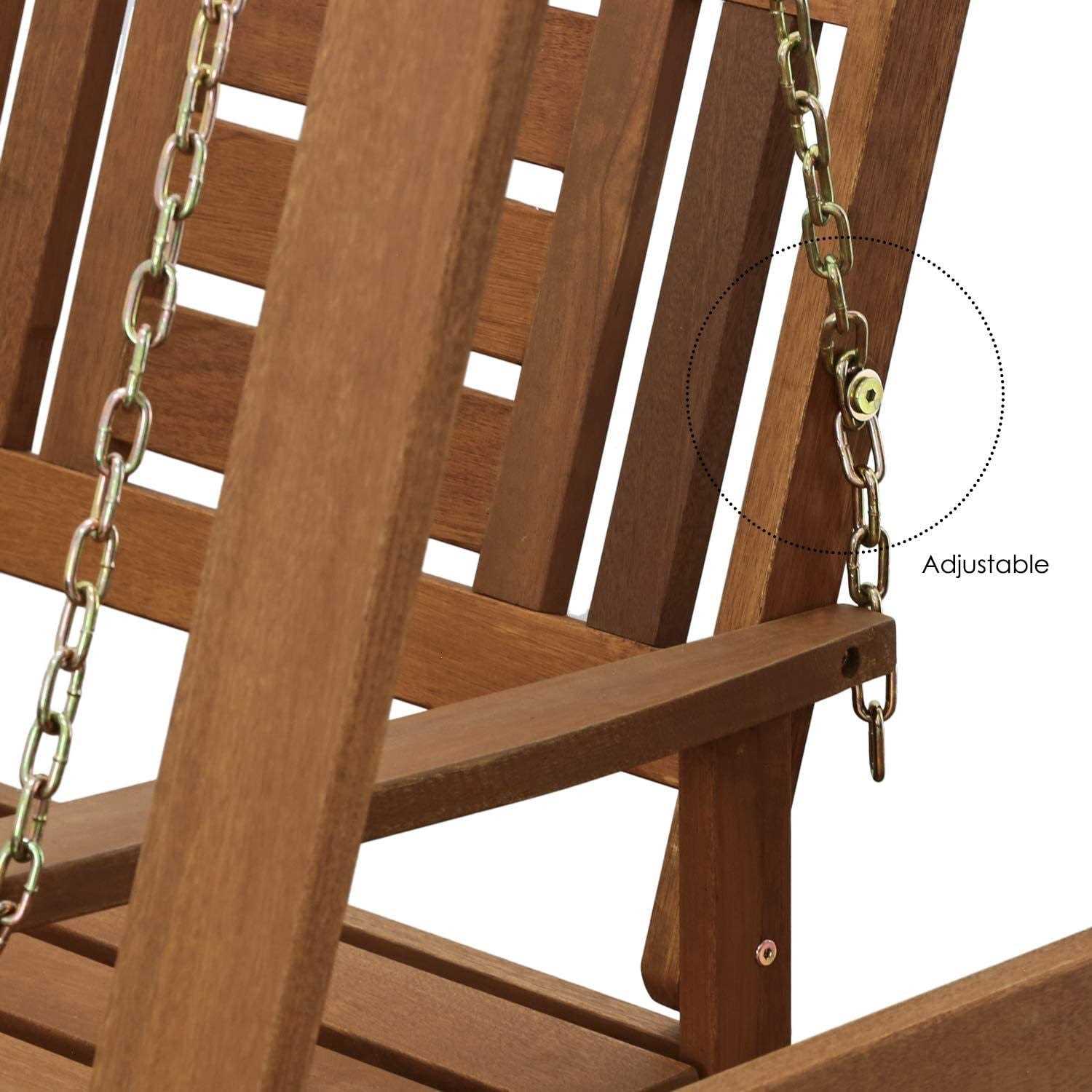 Furinno Tioman Hardwood Hanging Porch Swing with Stand - Image 3