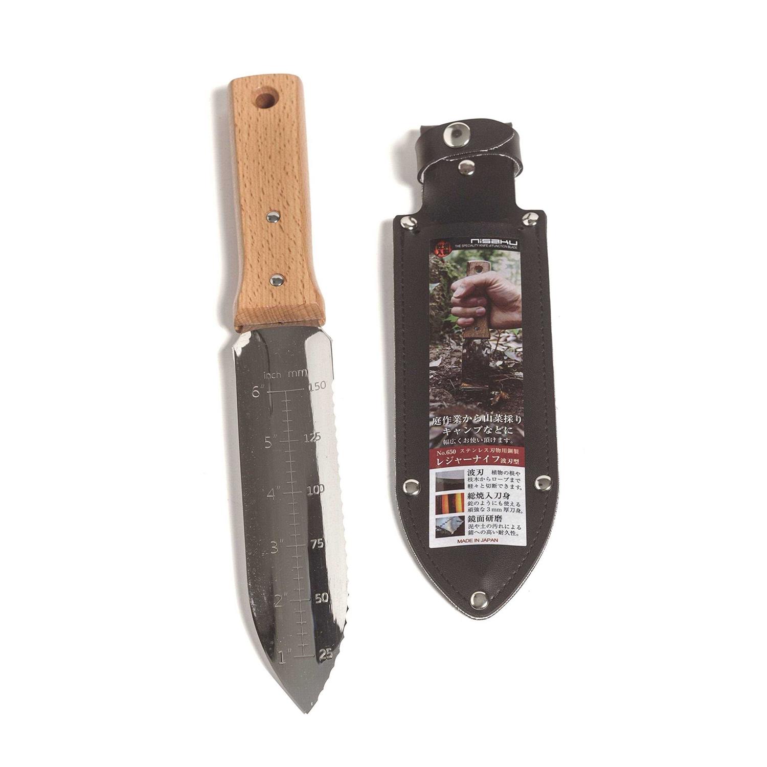 Nisaku NJP650 Hori-Hori Weeding & Digging Knife Authentic Tomita Japanese Stainless Steel - Image 3