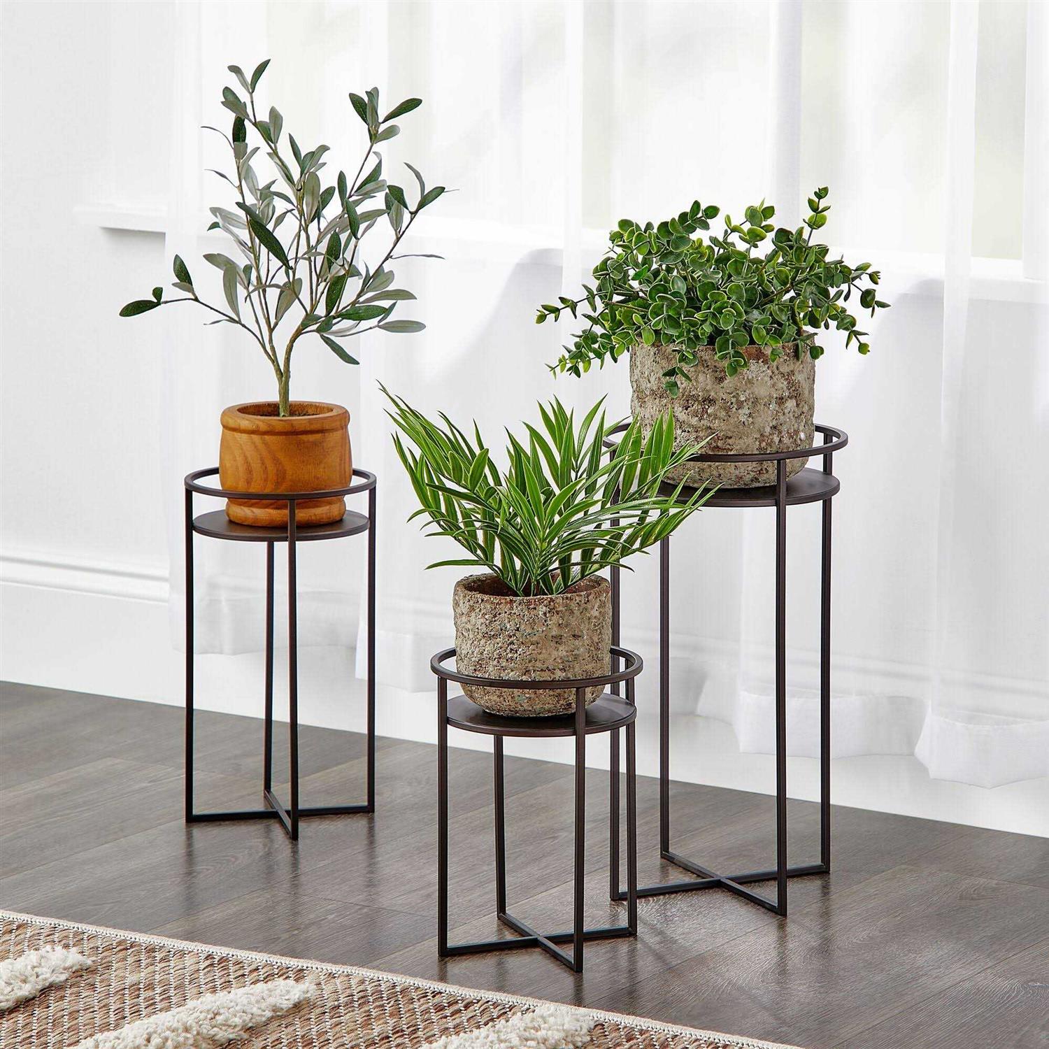 mDesign Metal Modern Indoor/Outdoor Plant - Image 5