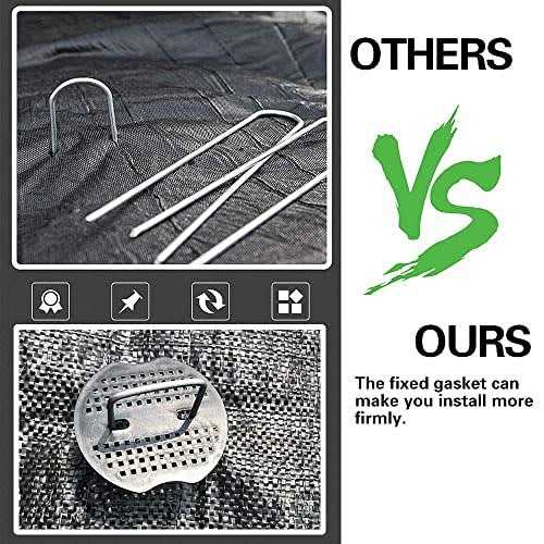 Garden Stakes Staples + Gasket Bakulyor 6 Inch Lawn Landscape Staples 11 Gauge U Shaped Galvanized Landscape Pins - Image 3
